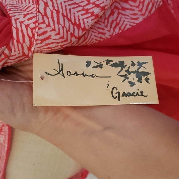 NWT Hanna & Gracie Chevron print flowy sleeveless v neck Grandmacore Chiffon - Picture 5 of 5